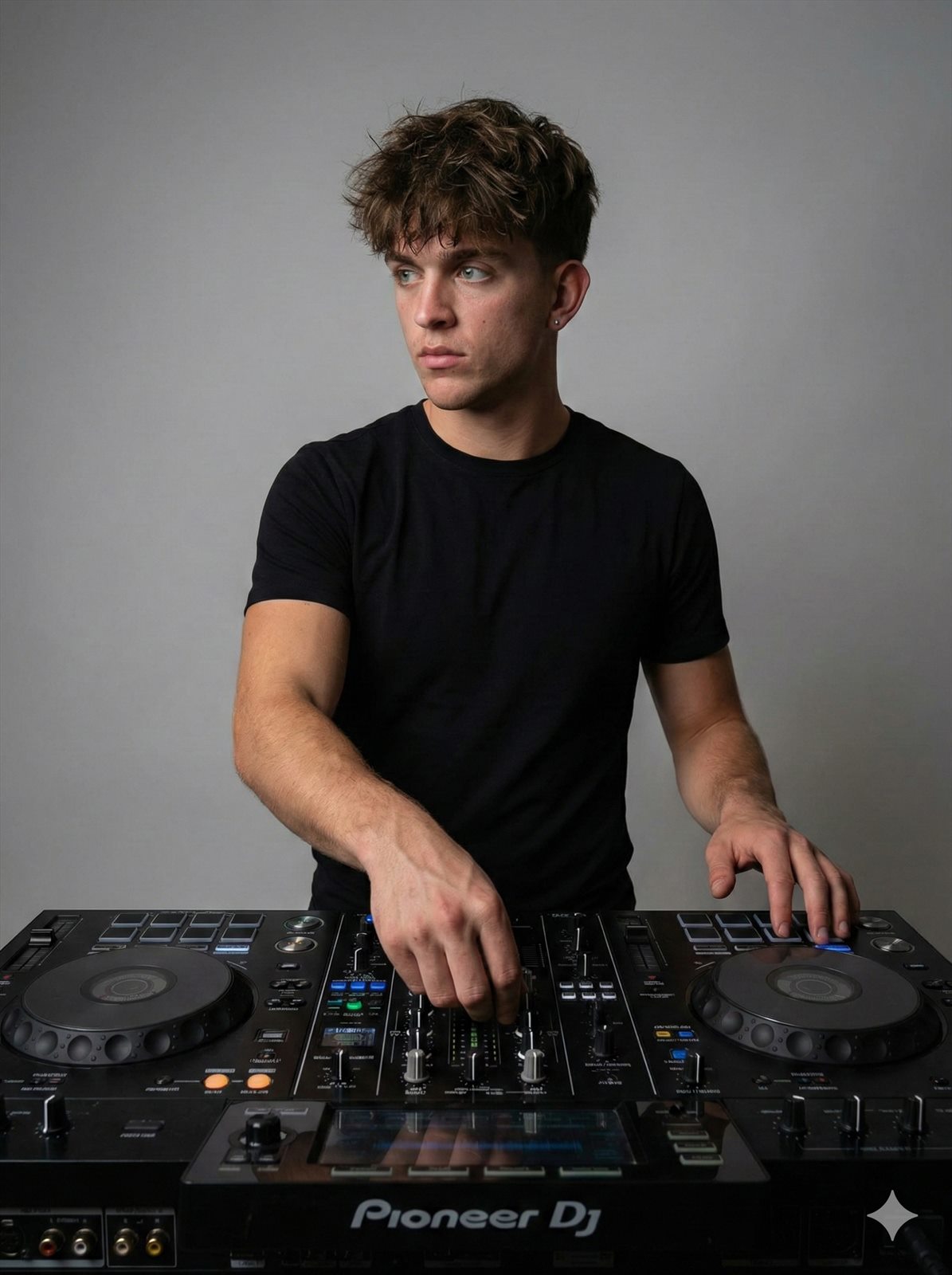DJ Abad mezclando en una controladora Pioneer DJ